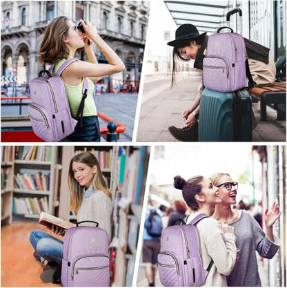 MATEIN 17 Inch Laptop Backpack, Womens College Backpack for School - color: Purple, size: 17inch