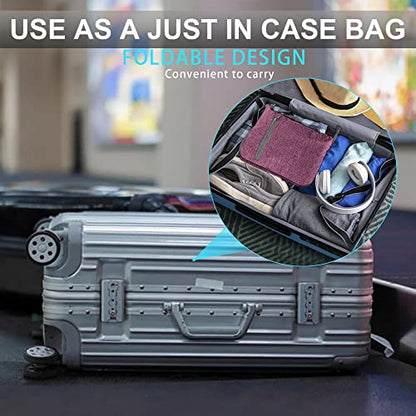 Vomgomfom 65L/85L/115L Foldable Travel Duffle Bag, Lightweight Checked Luggage with Shoe Compartment, Water-Resistant Weekender Overnight Bag for Men & Women - color: I Purple, size: 65L