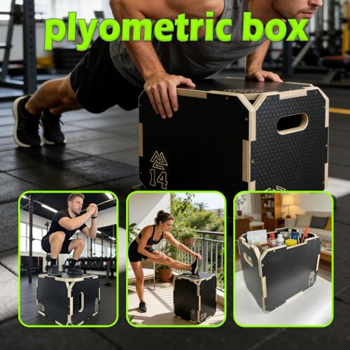 Workout Box 3-in-1 Box Jumps Wooden Jump Box Gym Suitable for Home Workouts and Gym