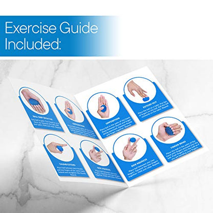 RMS 4-Pack Hand Exercise Balls - Physical & Occupational Therapy Kit for Strengthening Grip & Reducing Stiffness - Arthritis Pain Relief Exerciser for Rehabilitation, Fidget, Stress Relief