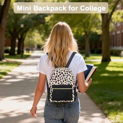 BTOOP Mini Backpack Women Girls Water-resistant Small Backpack Purse Shoulder Bag for Womens Adult Kids School Travel - color: Black-leopard, size: Mini