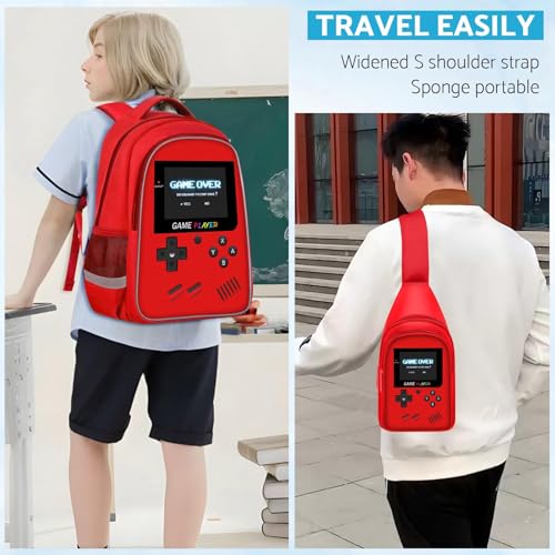 TILYTADLY School Backpack For Boys - Gamer Boys Backpack For Kids Children Teens Elementary Middle School - Ages 6-18，17″ - color: 3-red-set2