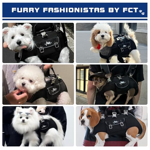 FCT Dog Backpack Carrier - Spine-Friendly for Midium to Large Dogs (18-30 lbs), Horizontal Design Dog Carrier with Adjustable Back Straps,Legs-Out Comfort for Travel/Hiking/Cycling (Black, Size L)