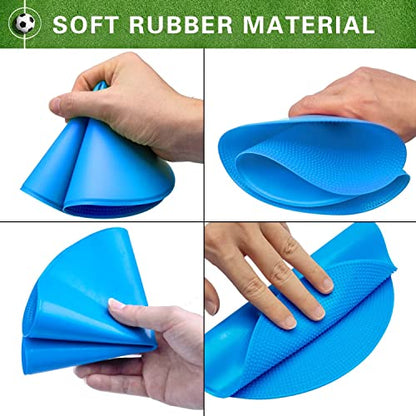 Poly Spot Markers 4inch/9 inch Non-Slip Rubber Agility Markers Flat Field Cones Floor Dots for Football, Soccer, Basketball Training Markers, School Activities, Exercise Drills, Social Distancing - style: 9inch 12Pcs(Blue)
