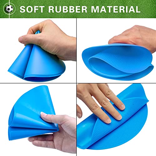 Poly Spot Markers 4inch/9 inch Non-Slip Rubber Agility Markers Flat Field Cones Floor Dots for Football, Soccer, Basketball Training Markers, School Activities, Exercise Drills, Social Distancing - style: 9inch 18Pcs(Blue)