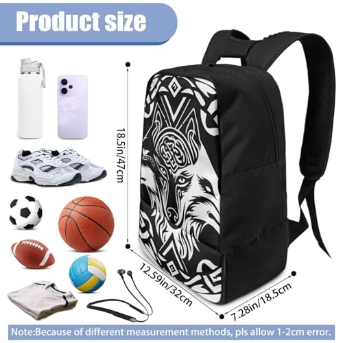 Basketball Backpack With Separate Ball Compartment And Shoes Fit Basketball Volleyball Football - color: Three-headed Wolf
