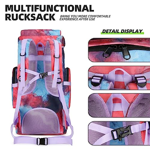 King'sGuard 70L Camping Hiking Backpack for Men Women Large Military Tactical Backpack Molle Rucksack Backpack for Outdoor - color: Nebula Camo
