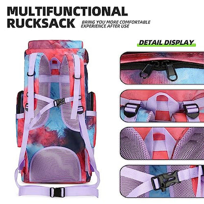 King'sGuard 70L Camping Hiking Backpack for Men Women Large Military Tactical Backpack Molle Rucksack Backpack for Outdoor - color: Nebula Camo