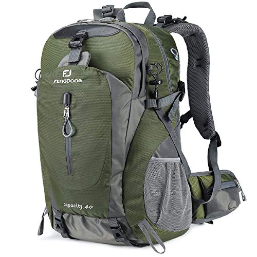 FENGDONG 40L Waterproof Lightweight Hiking,Camping,Travel Backpack for Men Women (green) - color: A3-green