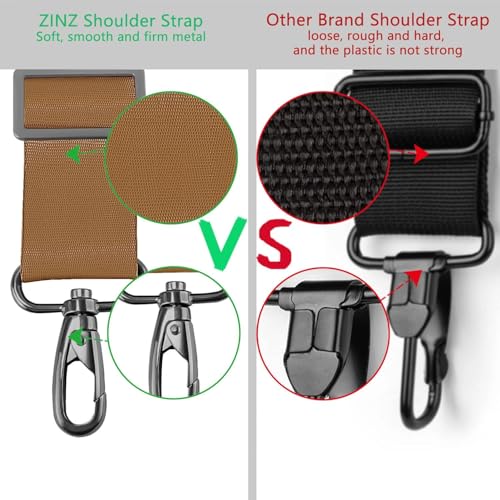 ZINZ 79 inch Shoulder Strap, Extra-thick Fixed Cushion Pad and Dual Clasps Universal Replacement Strap with Metal Swivel Hooks for Laptop Bags, Luggage Bags, Camera, Crossbody(Khaki) - color: Khaki