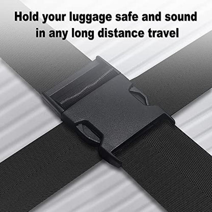 Luggage Straps for Suitcases TSA Approved Travel Belt 4 Pack by Chelmon (Black) - color: Black
