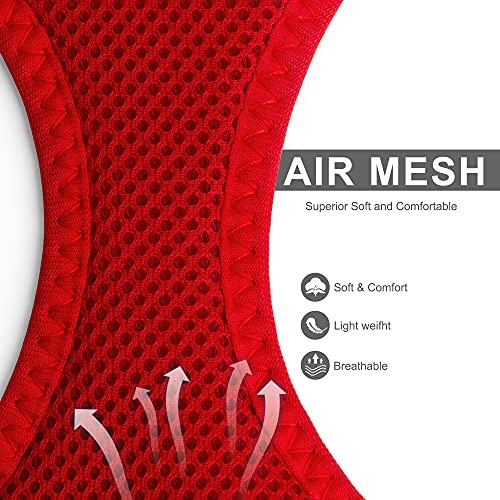 Fida Comfy Dog Harness with Leash, Cat Vest Harness Escape Proof, Breathable Lightweight Soft Mesh, Adjustable Reflective Step-in Harness for Puppy Toy Breeds & Extra-Small Pet (XXS, Red) - color: Fiery Red, size: XXS (Neck:11.4"-12.2"; Girth:12.6"-14.2")