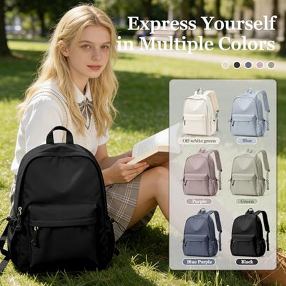 Black Middle School Backpack For Men Women Simple Backpack For College Students Aesthetic High School Bag Waterproof Bookbag For Teens Girls Boys - color: A1-black