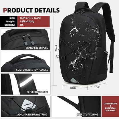 AO ALI VICTORY Women's Laptop Backpack 15.6 inch,Travel Backpack for Men - color: Black