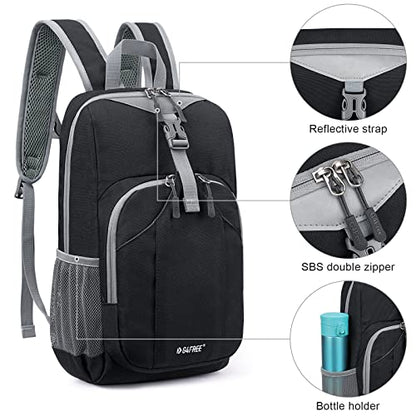 G4Free Mini 10L Hiking Daypack Small Hiking Backpack Cycling Compact Shoulder Backpack Outdoor for Men Women(Black) | Small Lightweight Cycling Walks Daypack, with Reflective Strap, Compact, Water-Repellent, Tear-Resistant Polyester Material - color: Blac