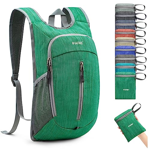 G4Free 10L Hiking Backpack Small Travel Hiking Daypack Lightweight Packable Backpack Casual Foldable Shoulder Bag - color: Green