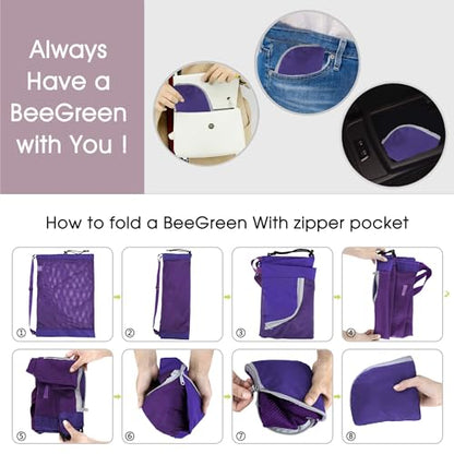 BeeGreen Mesh Drawstring Bag Swim Backpack for Beach Pool Sports Gym Draw String Cinch Bags for Swimming Soccer Basketball Gear Purple - color: Purple, style: Mesh Bag
