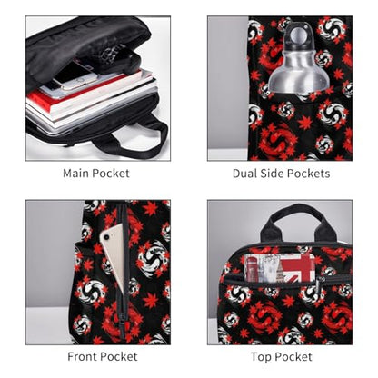 Expandable Outdoor Daypack Canada Maple Leaf Fish Tai Chi Yin Yang, Flexible Capacity Hiking Rucksack for Wilderness Travel Field Activities Men Women - color: Picture (1185)
