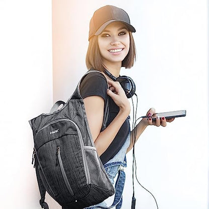 G4Free 10L Hiking Backpack Small Travel Hiking Daypack Lightweight Packable Backpack Casual Foldable Shoulder Bag - color: Black