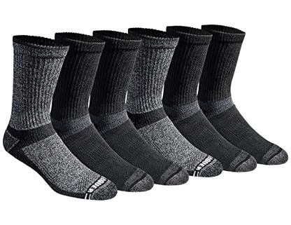 Eddie Bauer Men's Dura Dri Moisture Control Crew Socks (6 & 12 Packs) - color: Black Assorted (6 Pairs)