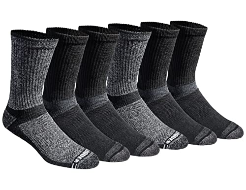Eddie Bauer Men's Dura Dri Moisture Control Crew Socks (6 & 12 Packs) - color: Black Assorted (6 Pairs)