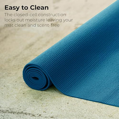 10-Pack Yoga Mat, 68" x 24" Non Slip Exercise Mat, 4mm Thick Gym Mat for Fitness and Stretching, Bulk Non Toxic Yoga Mats for Schools and Studios - color: Teal
