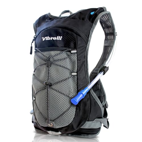VibrelliVibrelli Hydration Backpack & 2L Hydration Bladder - High Flow Bite Valve - Hydration Pack for Cycling, Running, Hiking - color: Black