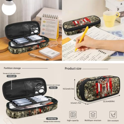 Backpack for Boys Girls Teens, 3 in 1 Lightweight American Flag Deer School Backpack with Lunch Box Pencil Case for Kids, 3Pcs School Bag - color: American Flag Deer