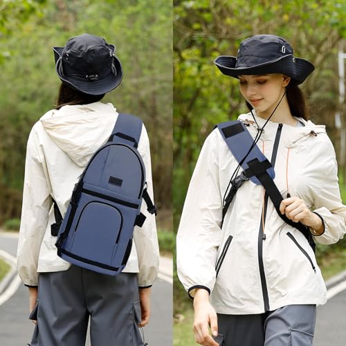 MOSISO Camera Sling Bag, DSLR/SLR/Mirrorless Camera Case Shockproof Photography Camera Backpack with Tripod Holder & Removable Modular Inserts Compatible with Canon/Nikon/Sony/Fuji, Steel Blue - color: Steel Blue
