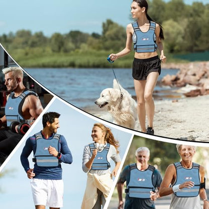 TB3C Adjustable Weighted Vest Woman, 4-10/11-20/20-30 LB Weight Vest for Women, Plus Size Womens Weighted Vest - color: Blue, size: 04-10LB