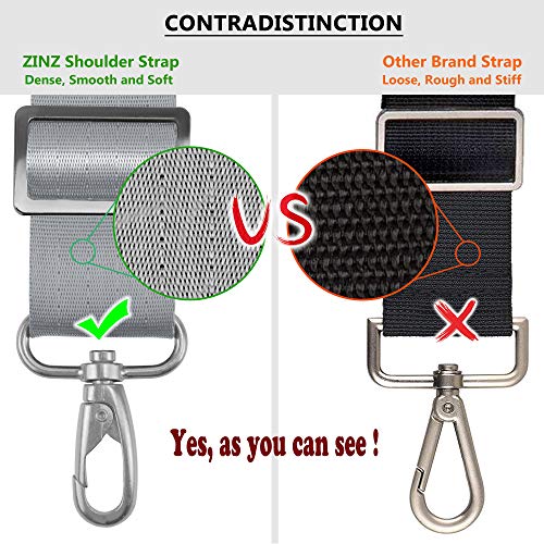 ZINZ Bag Shoulder Strap, Padded Adjustable Shoulder Strap Replacement - color: Grey, size: 57"