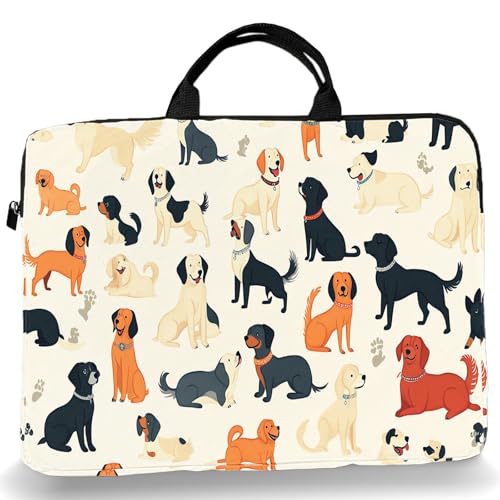15-Inch Laptop Sleeve – Stylish, Lightweight, Shockproof, Water-Resistant Case for Lenovo, HP, Dell, Asus Notebooks - Cute Cartoon Dogs - color: Cute Cartoon Dogs