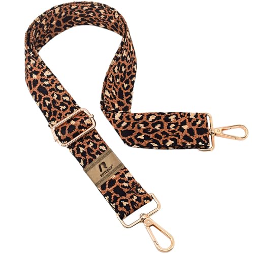 Replacement Purse Strap Shoulder Strap Adjustable Crossbody Strap for Women Crossbody Wide Shoulder Bag - color: Brown Leopard Print-gold Hardware