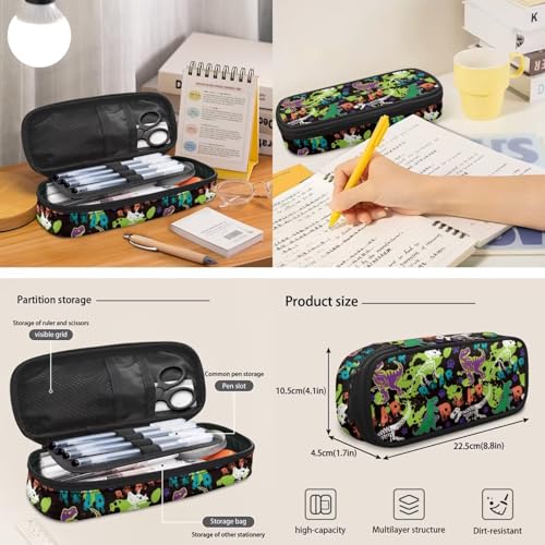 Talayituse Dinosaur Paint Splatter Paw Print Back-to-School 6-Piece Boys Kids Backpack Set – 17.7 Inch Water Resistant Backpack, Lunch Bag, Pencil Case, Water Bottle Holder, Bookmark & Keychain - color: Dinosaur Paint Splatter Paw
