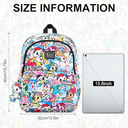 tokidoki Large Backpack for Women, 15.6 Inch Laptop Travel Backpack, Airline Approved Backpack, Gifts for Weekender Work＆Casual - color: Black Bone-large