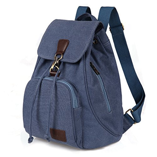 Canvas Fashion Backpacks Purse Casual Outdoor Shopping Daypacks Sports Rucksack Hiking Travel Multipurpose Bag Navy Blue - color: Navy Blue