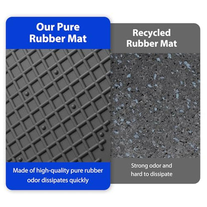 Exercise Equipment Mat 5.11x5.11x0.55in 6pcs, Heavy Duty Thick Steel Embedded Rubber Mat, Anti Slip/Noise Reduction/Vibration Resistance, Treadmills Equipment Pads, Used for Carpets, Wooden Floors - size: 5.11''x5.11''-6pcs