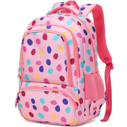 abshoo Lightweight Kids Backpack For School Girls Elementary Kindergarten Bookbag School Bags (Colourful Polka Dots) - color: Colourful Polka Dots