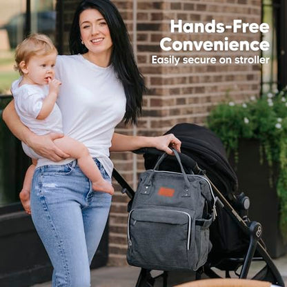 KeaBabies Baby Diaper Bag Backpack - Large Baby Bag for Boys, Girls, Waterproof Multi Function Travel Diaper Backpack with Changing Pad, Durable Travel Essentials for Moms and Dads (Mystic Gray) - color: Mystic Gray