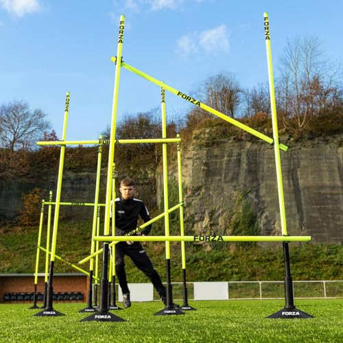 FORZA Pro Adjustable Hurdle Set | Speed & Agility Training with Rubber Bases or Ground Spikes for Extra Stability [4ft or 5ft] - size: 5ft, style: With Rubber Base