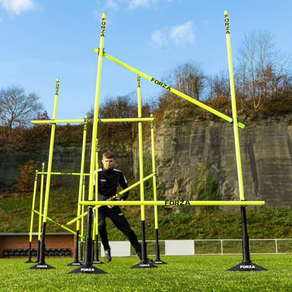 FORZA Pro Adjustable Hurdle Set | Speed & Agility Training with Rubber Bases or Ground Spikes for Extra Stability [4ft or 5ft] - size: 5ft, style: With Rubber Base