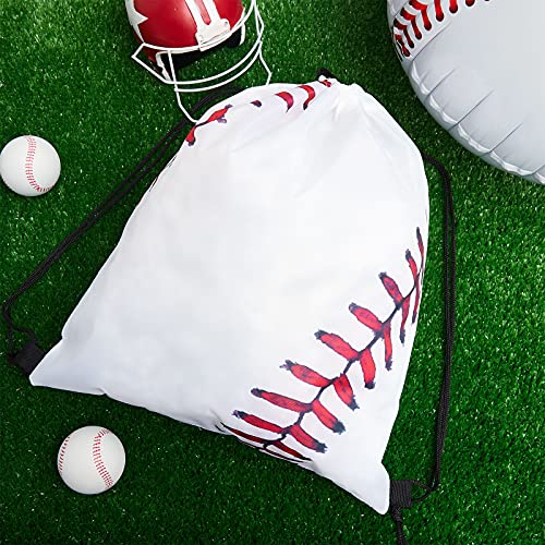 Frienda Baseball Drawstring Backpack Bag Baseball Drawstring Party Favor Bags for Gym Sports Teams(60 Pieces)