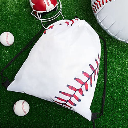Frienda Baseball Drawstring Backpack Bag Baseball Drawstring Party Favor Bags for Gym Sports Teams(60 Pieces)