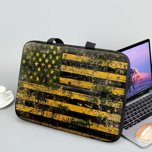 14 15 15.4 15.6 inch Laptop Handle Bag Computer Bag, Pouch Holder Notebook Sleeve Cover Soft Case Compatible for Dell,Lenovo,Toshiba HP, Asus Notebook-American Flag - color: American Flag