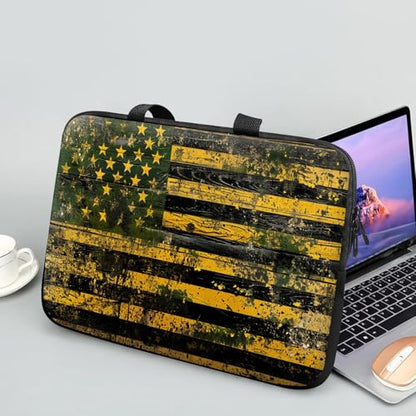 14 15 15.4 15.6 inch Laptop Handle Bag Computer Bag, Pouch Holder Notebook Sleeve Cover Soft Case Compatible for Dell,Lenovo,Toshiba HP, Asus Notebook-American Flag - color: American Flag
