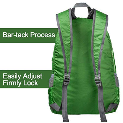 G4Free 20L Small Packable Travel Hiking Backpack for Men Women - color: Green, size: 20L