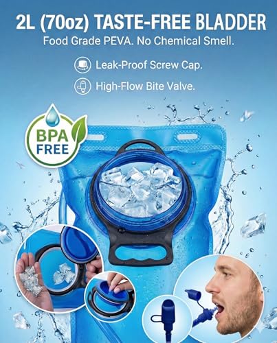 Hydration Hiking Backpack, Water Hiking Backpack, Hydration Backpack with 15l Water Bladder, Runinnng Backpack for Men Women for Cycling Campling - color: Emerald Green