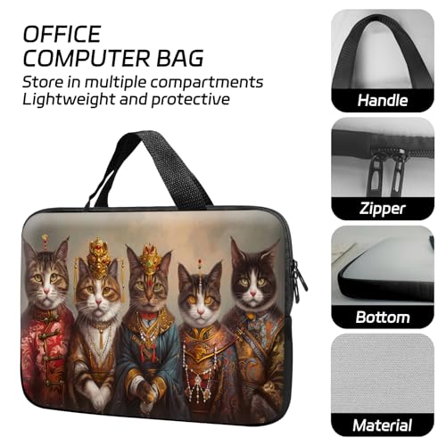 14 15 15.4 15.6 inch Laptop Handle Bag Computer Bag, Pouch Holder Notebook Sleeve Cover Soft Case Compatible for Dell,Lenovo,Toshiba HP, Asus Notebook-Handsome Cat - color: Handsome Cat