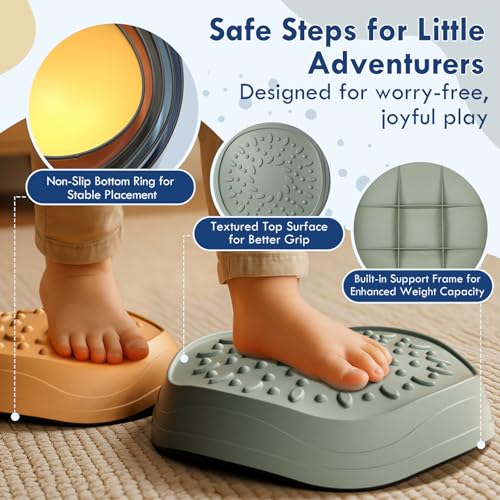 Lehoo Castle Stepping Stones for Kids, Non-Slip Toddler Stepping Stones, Indoor & Outdoor Sensory Toys for Toddlers 1-3, Balance Board Obstacle Course for Kids 3-5 - style: Classic
