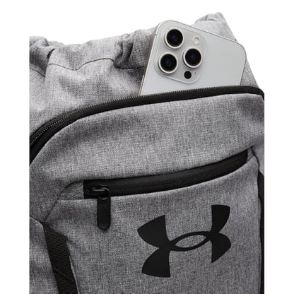 Under Armour Unisex Hustle Sackpack, (025) Castlerock/Black/Black, One Size Fits Most - color: (025) Castlerock / Black / Black